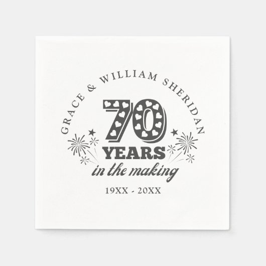 Im 70. Hochzeitstag Serviette (Vorderseite)