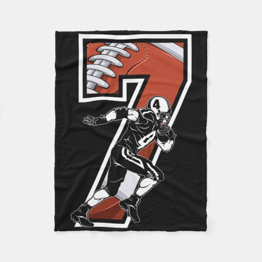 I'm 7 Years Old Football Player 7th Birthday Boys Fleecedecke (Vorderseite)