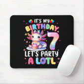 I'm 7th Birthday Girl Cute Axolotl 7 Year Old Bday Mousepad (Mit Mouse)