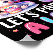 I'm 7th Birthday Girl Cute Axolotl 7 Year Old Bday Poster (Ecke)