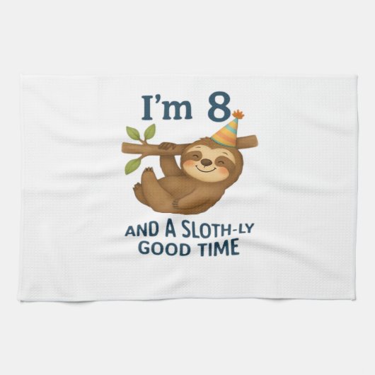 I'm 8 and a Sloth-ly Good Time Classic T-Shirt Geschirrtuch (Horizontal)