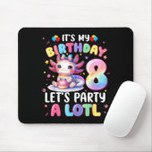 I'm 8th Birthday Girl Cute Axolotl 8 Year Old Bday Mousepad (Mit Mouse)