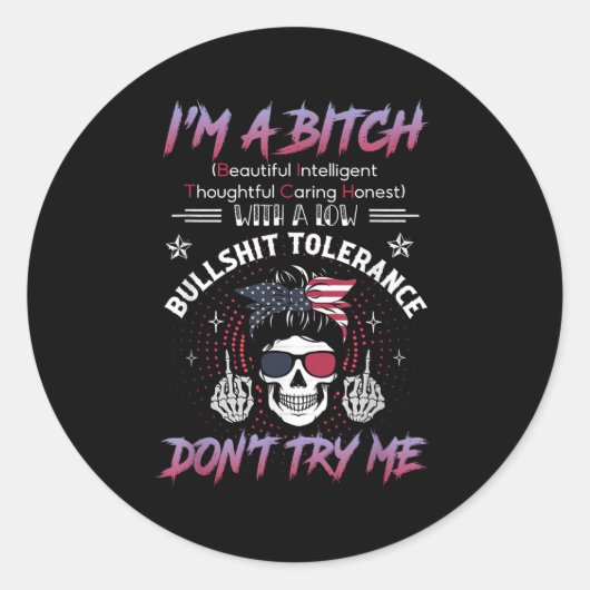 I'm A Beautiful Intelligent Thoughtful Caring Hone Runder Aufkleber (Vorderseite)