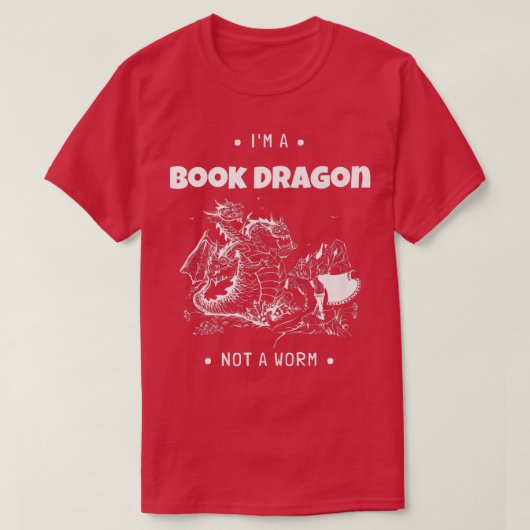 I'm A Book Dragon Not A Worm Book Lover638 T-Shirt (Design vorne)