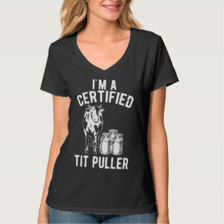 Im A Certified Tit Puller Dairy Cow Bauer Premium T-Shirt