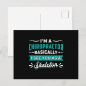 I'm A Chiropractor Skeleton Spine Chiropractic Postkarte (Vorne/Hinten)