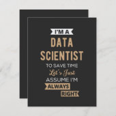 I'm A Data Scientist, To Save Time Let's Just Dankeskarte (Vorne/Hinten)