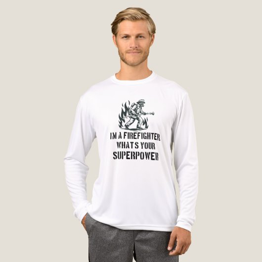 I'm a Firefighter What's Your Superpower Tri-Blend Shirt (Vorderseite komplett)