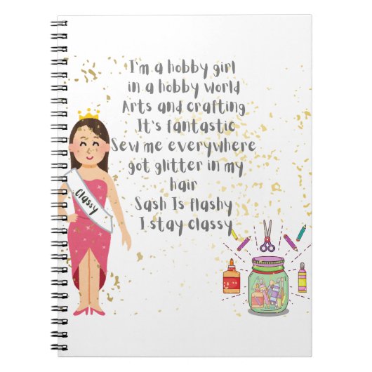 I'm a Hobby Girl in A Hobby World Notebook Notizblock (Vorderseite)