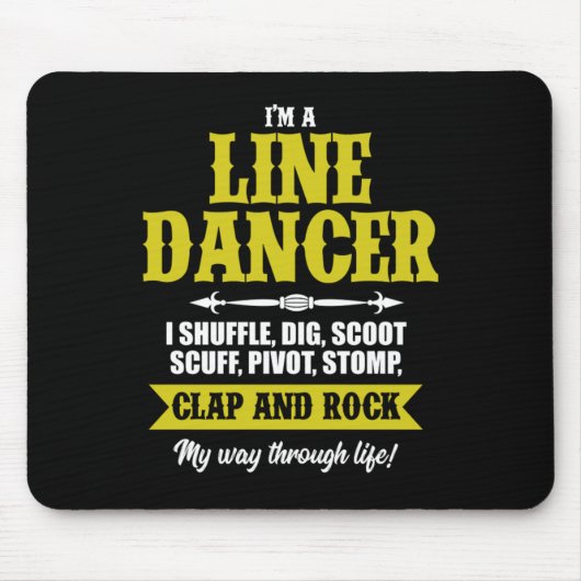 Im A Line Dancer Line Dancing Line Dance Geschenk Mousepad (Vorne)
