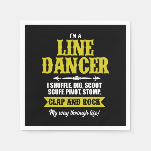 Im A Line Dancer Line Dancing Line Dance Geschenk Serviette (Vorderseite)