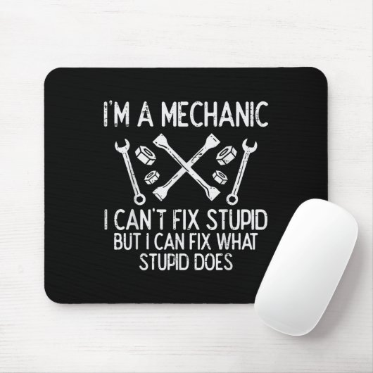 Im A Mechanic Cant Fix Stud Funny Car Auto Garage Mousepad (Mit Mouse)