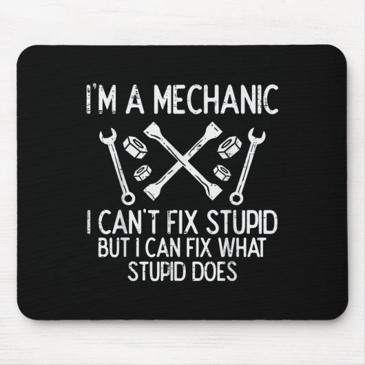 Im A Mechanic Cant Fix Stud Funny Car Auto Garage  Mousepad (Vorne)