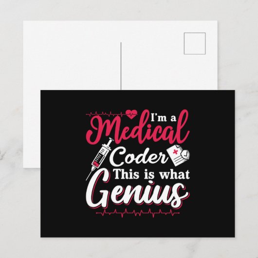 I'm A Medical Coder This Genius Coding Programmer Postkarte (Vorne/Hinten)