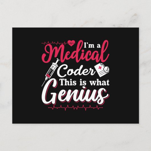 I'm A Medical Coder This Genius Coding Programmer Postkarte (Vorderseite)