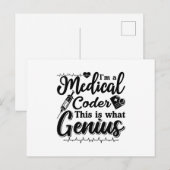I'm A Medical Coder This Genius Programmer Coding Postkarte (Vorne/Hinten)