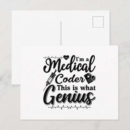 I'm A Medical Coder This Genius Programmer Coding Postkarte (Vorne/Hinten)