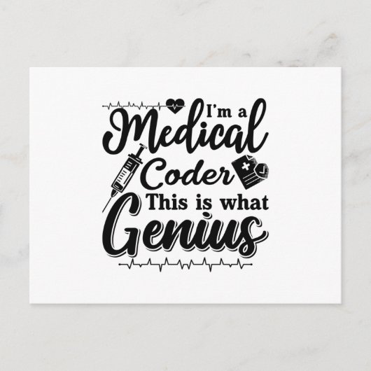 I'm A Medical Coder This Genius Programmer Coding Postkarte (Vorderseite)