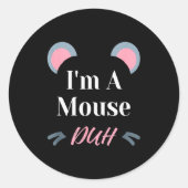 I'm A Mouse Duh Easy Halloween Costume Funny Runder Aufkleber (Vorderseite)