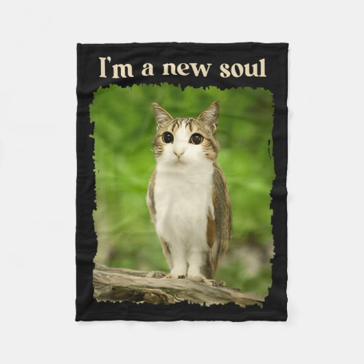 Im A New Soul Cat Cute Owl Cat Hybrid Funny Animal Fleecedecke (Vorderseite)