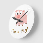 I'm A Pig Runde Wanduhr (Winkel)