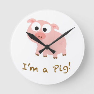I'm A Pig Runde Wanduhr