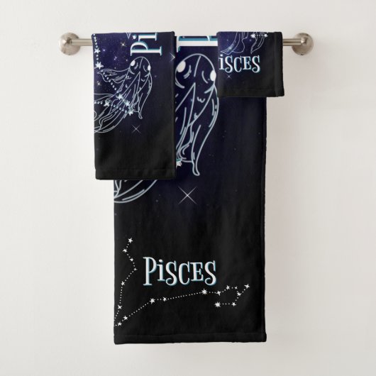 Im A Pisces Zodiac.Trendy Pisces Zodiac Sign Badhandtuch Set (Insitu)