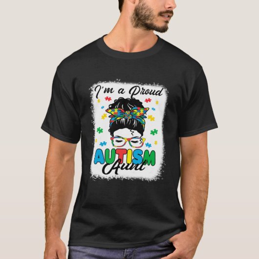 I'm A Proud Autism Aunt Love Heart Autism Awarenes T-Shirt (Vorderseite)