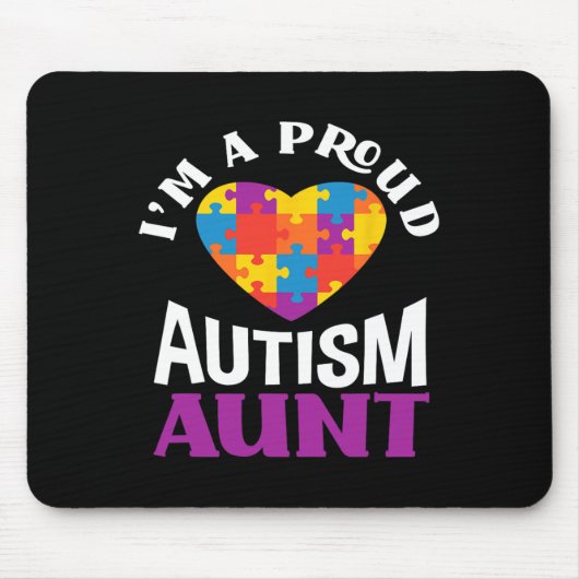 I'm A Proud Autism Aunt Puzzle Heart Autism Awaren Mousepad (Vorne)