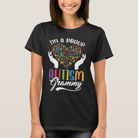 I'm A Proud Autism Grammy Autism Puzzle Heart Awar T-Shirt (Vorderseite)