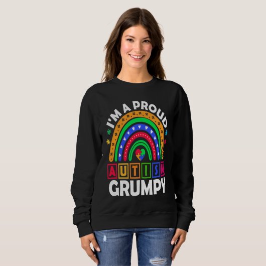 I'm a Proud Autism Grumpy Rainbow Autism Awarenes Sweatshirt (Vorne ganz)