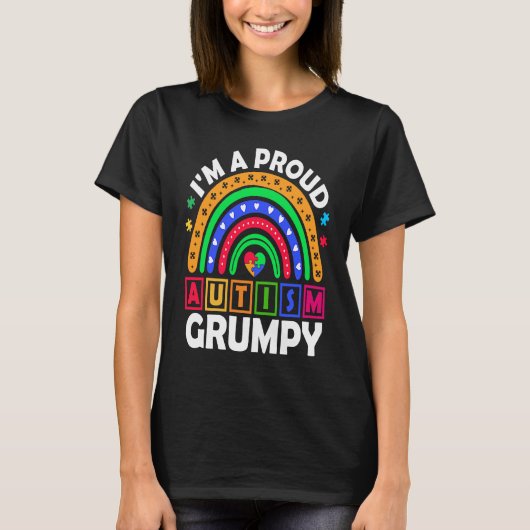 I'm a Proud Autism Grumpy Rainbow Autism Awarenes T-Shirt (Vorderseite)
