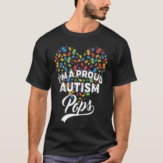 I'm A Proud Autism Pops Autism Puzzle Heart Awaren T-Shirt (Vorderseite)
