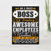 I'm A Proud Boss Of Freaking Awesome Employees Fun Karte (Vorderseite)