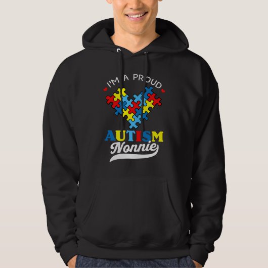 I'm A Proud Nonnie Autism Awareness Heart Autistic Hoodie (Vorderseite)