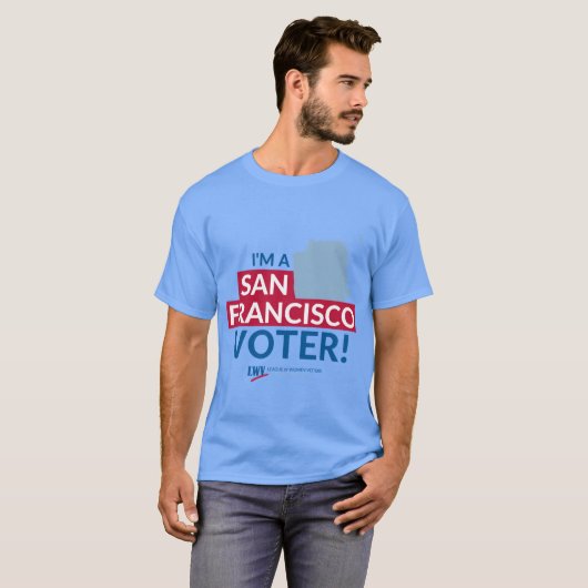 Im a San Francisco Voter rot-blau Text Scoop T-Shirt (Vorne ganz)