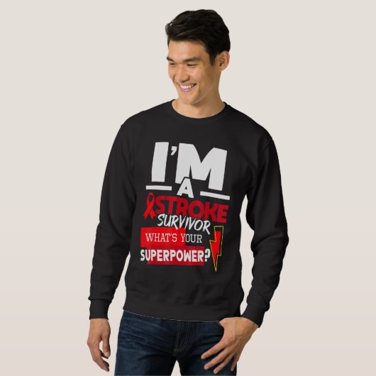 I'm A Stroke Survivor Stroke Awareness Red Ribbon Sweatshirt (Vorne ganz)