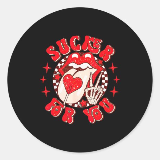 I'm A Sucker For You Candy Heart Love Happy Valent Runder Aufkleber (Vorderseite)