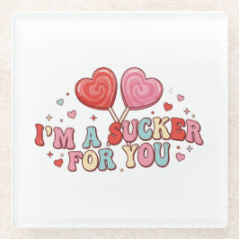 I'm A Sucker For You | Funny Retro Valentine's Day Glasuntersetzer