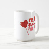 I'm A Sucker For You | Funny Retro valentines day Kaffeetasse (VorderseiteRechts)