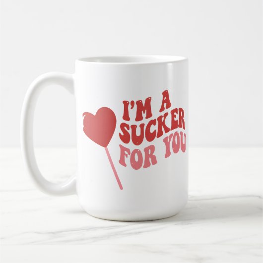 I'm A Sucker For You | Funny Retro valentines day Kaffeetasse (Links)