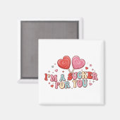 I'm A Sucker For You | Funny Retro Valentine's Day Magnet (Vorderseite/Rückseite)