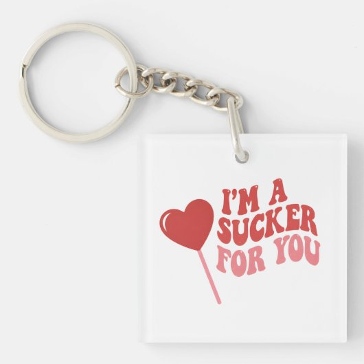 I'm A Sucker For You | Funny Retro valentines day Schlüsselanhänger (Vorderseite)