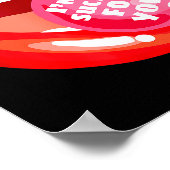 I'm A Sucker For You Red Lips Candy Lollip Valenti Poster (Ecke)