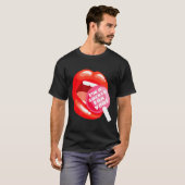 I'm A Sucker For You Red Lips Candy Lollip Valenti T-Shirt (Vorne ganz)