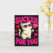 I'm A Sucker For You Valentines Day Funny Cat Love Karte (Gelbe Blume)