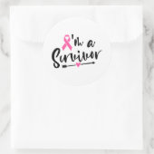I'm A Survivor Breast Cancer Awareness Runder Aufkleber (Tasche)