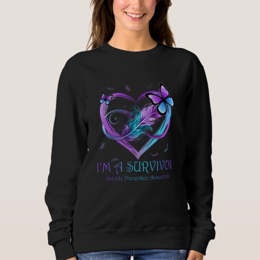 I'm A Survivor Butterfly Heart Suicide Prevention Sweatshirt (Vorderseite)