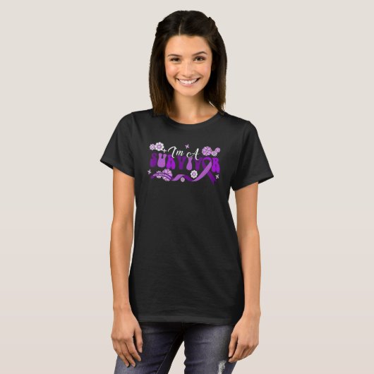 I'm A Survivor Epilepsy Awareness Support Groovy T-Shirt (Vorne ganz)