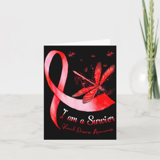 I'm A Survivor Heart Disease Awareness Month Red R Karte (Vorderseite)